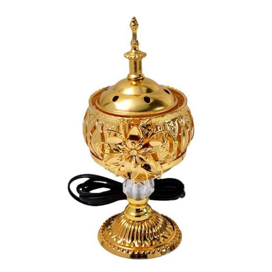 Electric Incense Burner Metal Arabian Style Incense Cone Holder Middle
