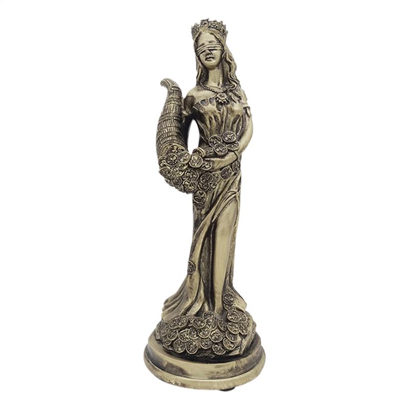 Goddess Fortune Statue Resin Miniature Greek Luck Lady Statue Good Fortune Sculpture Exquisite Home Interior Ornament for