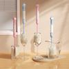 Long Handle Cleaning Brush with Six-in-One Design Soft Sponge and Bristle Head for Bathroom Kitchen and Household Use Durable and Easy to Use