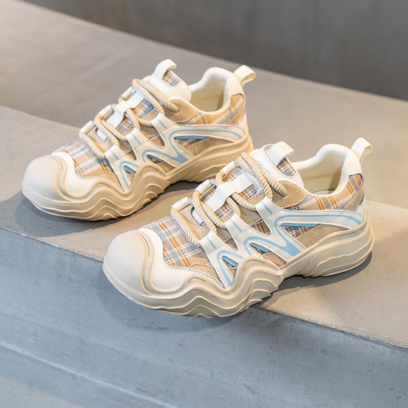 Fujin 4cm Cloth Breathable Summer Chunky Sneakers Platform Shoes Women Spring Fashion Sneakers Wedge 2024 Women Casual Vulcanize