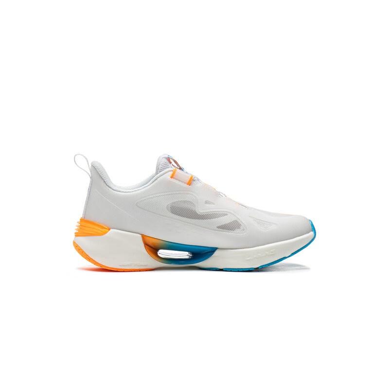 Li Ning Kids Running Fabric Fashion Trend Non-Slip Wear-Resistant Breathable Low-Top Running Shoes Kids Sneaker White Blue Orange YKFV078-5