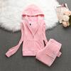 2 Pieces of Women's Outfit Fall Winter Women's Tracksuit Crystal Hoodies and Pant Sets Y2K Velvet Tracksuit