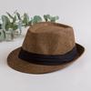 Hot Selling Panama Straw Hat Curled Gentleman Sunscreen Beach Hat Three Fold Edge Straw Jazz Top Hat