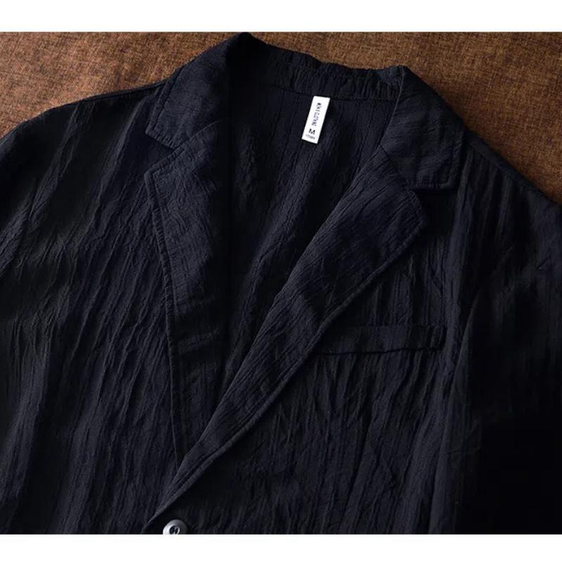 Frühling und Sommer Herrenanzüge&blazer Pendlerblazer Blazer für Herren Slim Fit Freizeitjacke Plissierte Knopfjacke