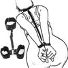 Adult SM Neck & Hand Restraint Set - Collar, Choker & Back Handcuffs Combo