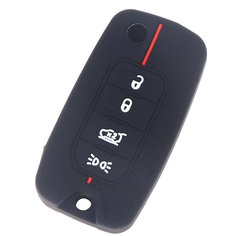 Silikon Schlüsselanhänger Autoschlüsselhülle Schlüssel Schale Abdeckung Für Jeep Cherokee Compass S Renegade Grand Commander Forjcuv Charger