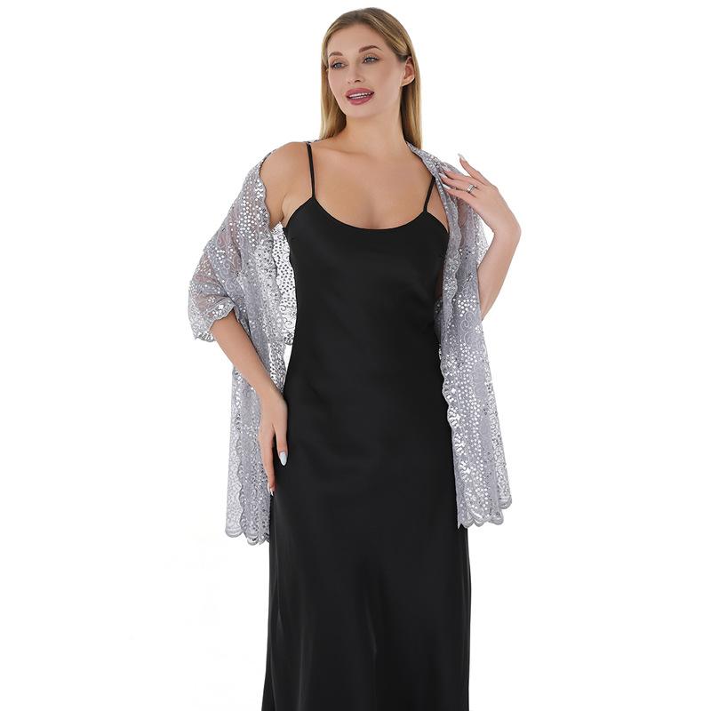 

60*190 см женские пайетки и накидки для вечернего платья сверкающий шарф в стиле деко 60*190cm серебряный