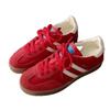 Cowhide version soft leather retro red German training shoes women's shoes Korean version lace-up flat casual board shoes sports Forrest Gump shoes