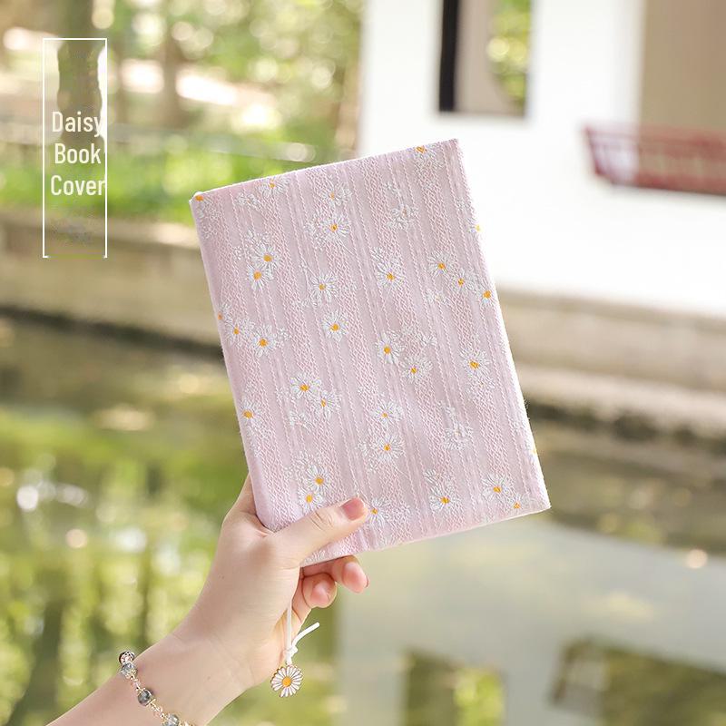 

Qian Li Handmade Daisy Cloth A5 Регулируемая обложка для книги для блокнотов Pink daisy