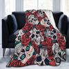 Vintage Floral Skull Fuzzy Blankets Roses Fashion Throw Blanket for Home Hotel Sofa  200x150cm Quilt