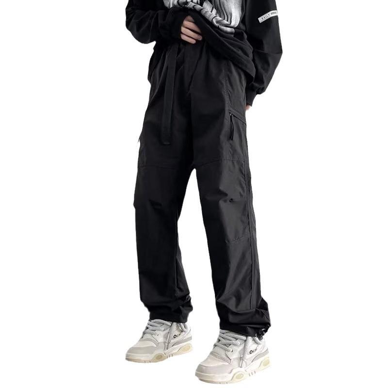 Charge pants men's autumn and winter American paratrooper pants fleece tide brand loose straight hiking pants tooling casual trousers