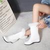 Fashion Woman Mid-Calf Fur Wedge Snow Boots 2025 Winter Warm Female Shoes Ladies Booties Zapatos De Mujer Short Boats 34 40 White Black