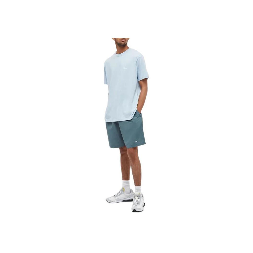 Nike Solid Color Logo Pattern Elastic Waist Mid Rise Five Point Casual Shorts Men Shorts Blue DM4400-387