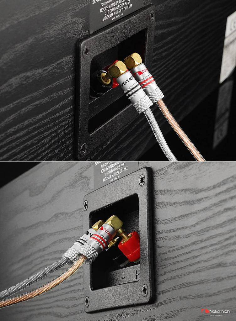 Nakamichi Excel Series 24K Gold Plated Banana Plugs 12 AWG 18 AWG Gauge Size 4mm Speaker Amplifier AV Stereo Home Theater Audio Wire Cable Screw