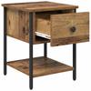 Nightstand Set of 2 Reclaimed Wood Look 34 X 35.5 X 45 Cm Engineered Wood