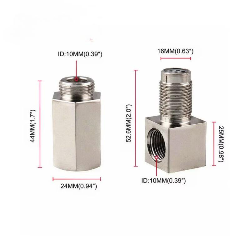 M18*1.5 Universal 90 Degree Mini Catalyst O2 Sensor Oxygene Sensor with a Mini Catalytic Converter