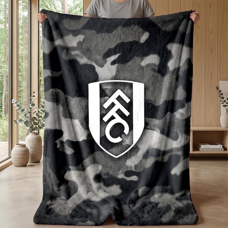 Coperta in Flanella con Stampa Calcio Fulham, Coperta Morbida Calda Leggera per Divano Letto Campeggio
