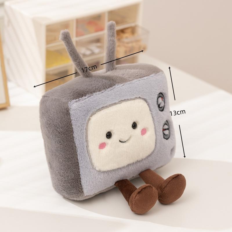 Creatieve Leuke Televisies Radio Pluche Speelgoed Cartoon Stopcontact Gevulde Pop Schattig Elektrisch Apparaat Collectie Decor Kinderen Kerstcadeaus