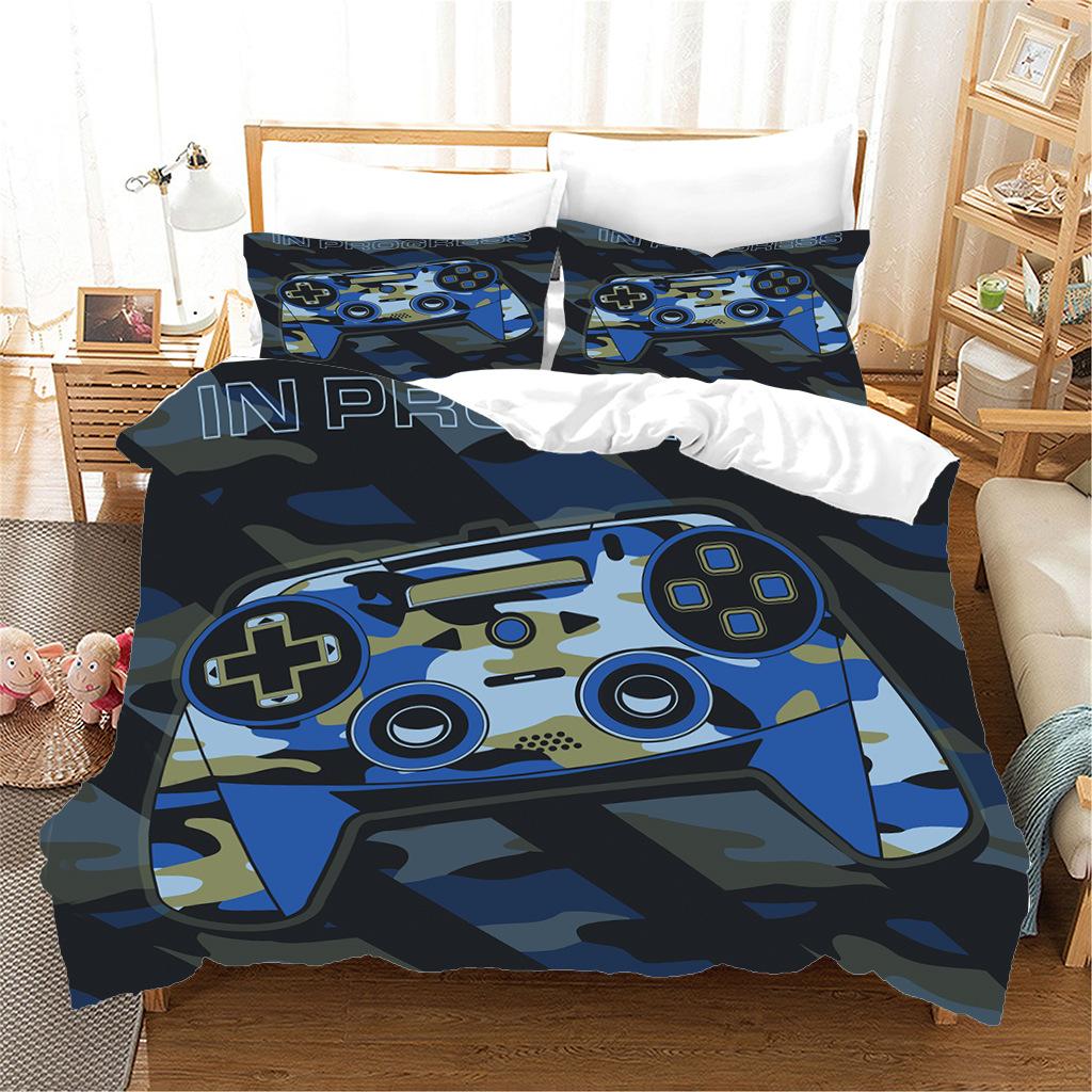Gamepad Printing Three-Piece Digital Printing Quilt Cover Pillowcase Sheet