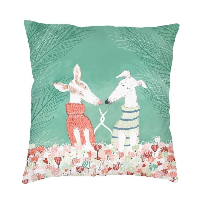 Italian Greyhound Cushion Covers 45x45cm Velvet Whippet Sihthound Dog Throw Pillow Case for Sofa Square Pillowcase Home Decor
