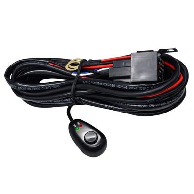 LED Light Bar Wiring Harness Kit, 300W 2 Leads 16 AWG Universal LED Wiring Harness with 12V 40A