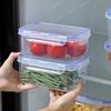 Sealed Rectangular Refrigerator Storage Box with Lid Plastic Trasparent Crisper Food Containers Stackable Microw