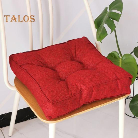 Solid Color Square Seat Cushion Breathable Cotton Linen Thickened High Elastic Padded Super Soft Home Office Chair Tatami Sofa Floor Sitting Mat Pad