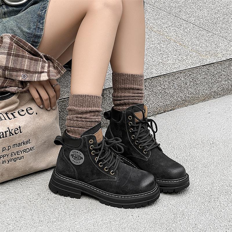 Martin boots men's British style autumn and winter velvet tooling snow boots men's medium yellow boots 6516-K