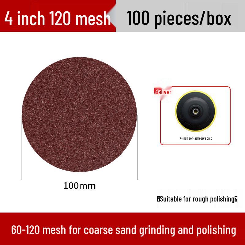 4-inch Stainless Steel Flocked Sandpaper Disc for Drill and Grinder Polishing.
