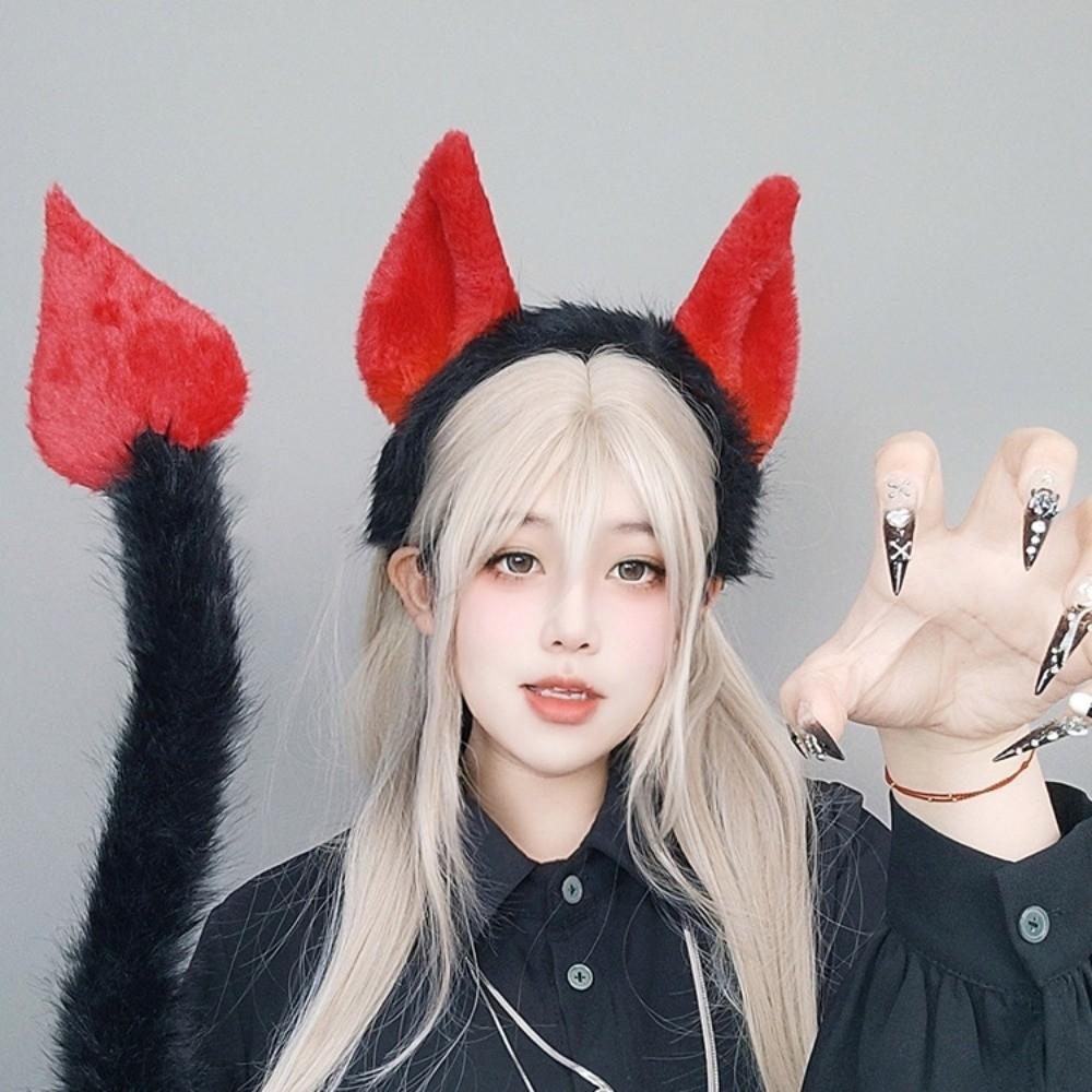 Furry Cat Ears 3D Devil's Sweetheart Tail Fashion Halloween Costume Cosplay Props All Saints' Day