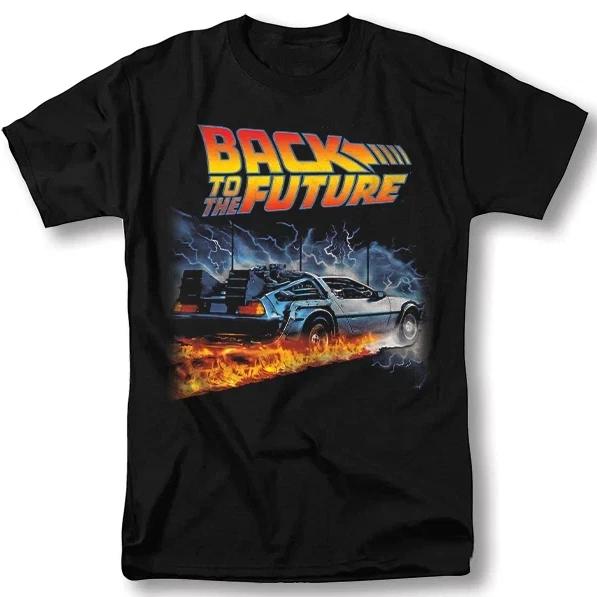 Back To The Future Delorean 80s Sci-Fi,Vtg Retro Movie Poster Graphic Tee Unisex M