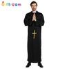 Halloween Costumes Western Party Prom Costumes Stage Show Men All Black Robe Godfather Cosplay Costumes