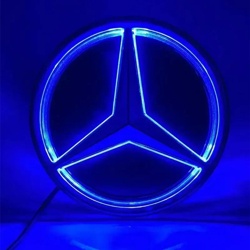 HOT Car Front Grill Logo Light LED Badge Sticker Luminous Decorative Light Mercedes Benz Amg A B C GLK GLE W205 W204 W213 W2531 SL1