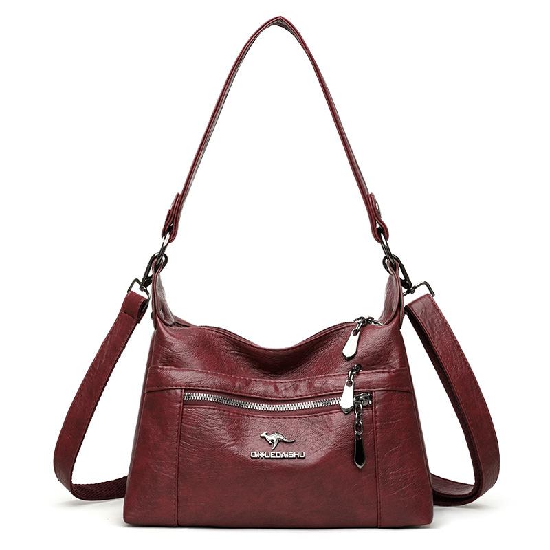 

Универсальная женская сумка, сумка под мышкой на одно плечо, многосекционная сумка-кроссбоди большой вместимости для поездок на работу бордовый