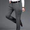 Pantalones de Traje para Hombre Elásticos Finos Pierna Recta Resistentes a las Arrugas Sin Planchar Oficina Pantalones de Negocios Ropa Formal Cita