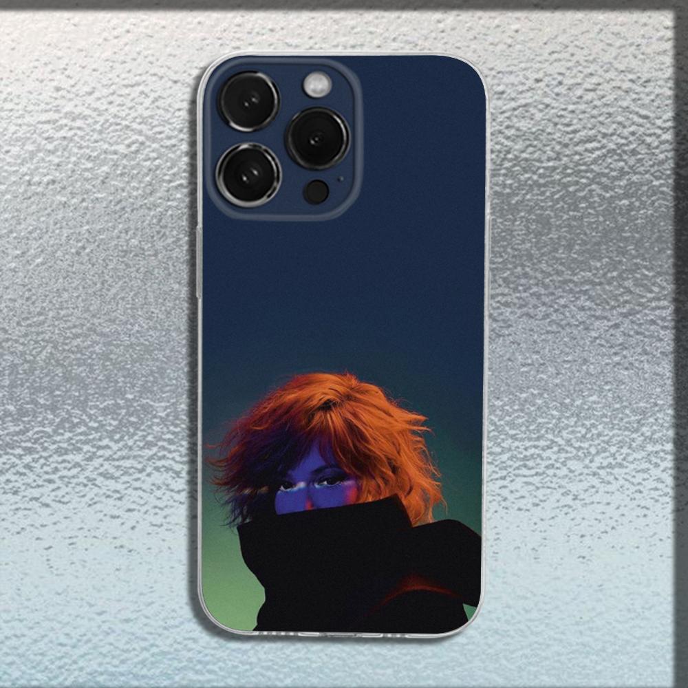 Singer M-Mylene Farmer Phone Case For iPhone 16,15,14,13,12,11 Plus,Pro,Max,XR,XS,X,Plus,SE,Mini Transparent Soft Cover