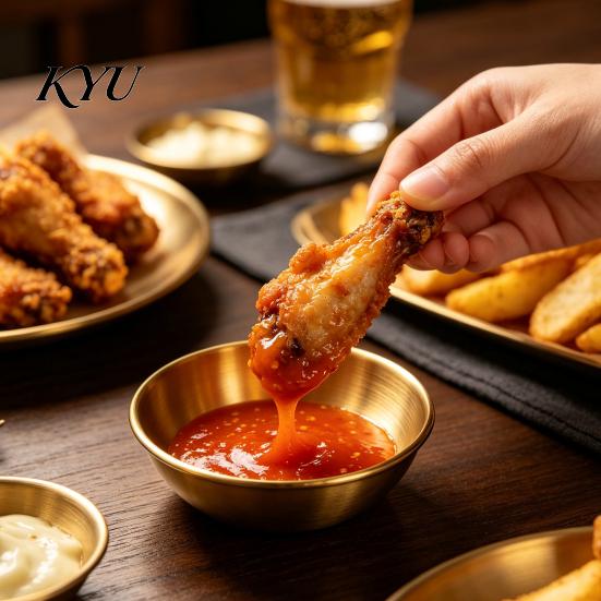Durable Sauce Dipping Cups 6PCS Stainless Steel Seasoning Bowls, Mini Cups, Silver Spice Bowls for Kitchen Stackable Round Condiment Dishes