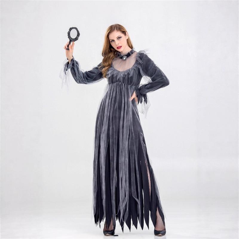 Halloween party horror costume zombie vampire ghost bride black ghost stage costume