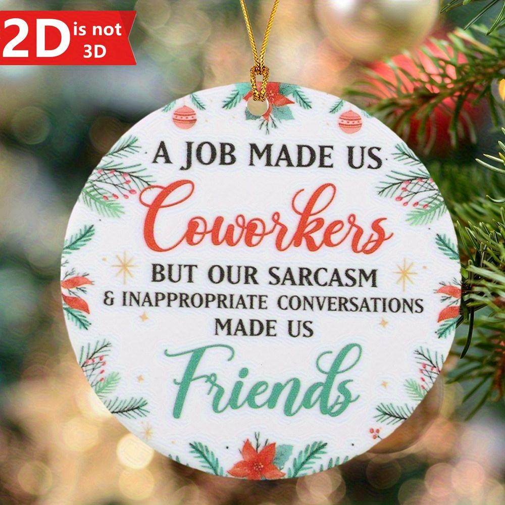 

2D Colleagues & Friends Round Pendant. Christmas decor for home, window & fireplace. чистый