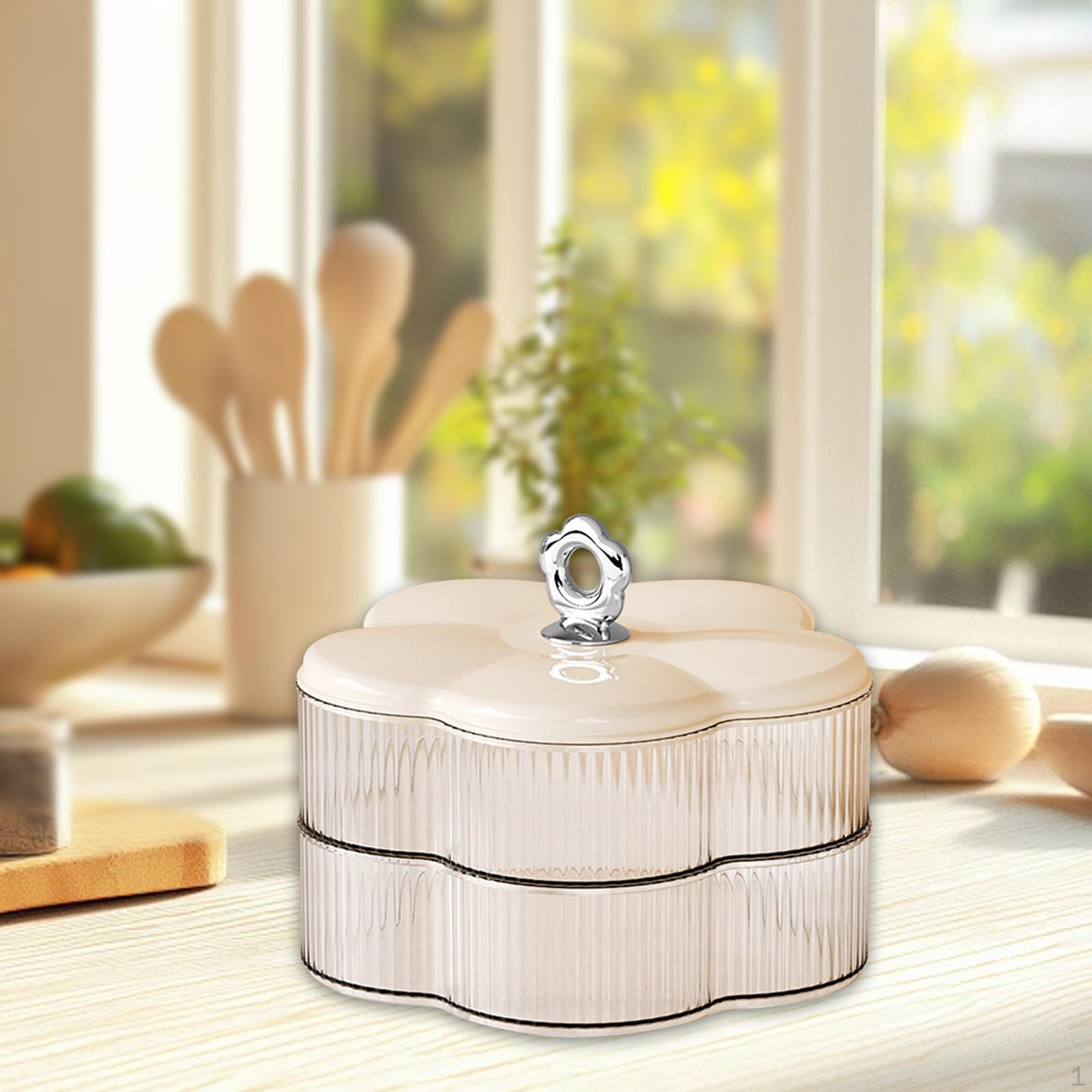 

2-слойная шкатулка для украшений, держатель для сережек, поднос для закусок, сервировка на весну белый