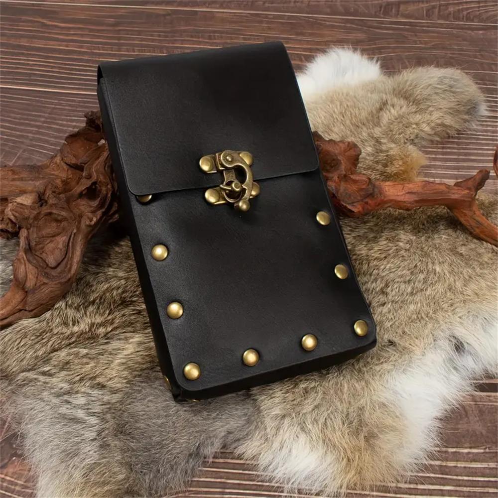 Cosplay Medieval Retro Belt Renaissance Waist Bag Viking Knight Skirt Clip Keychain Halloween Role-playing Prop