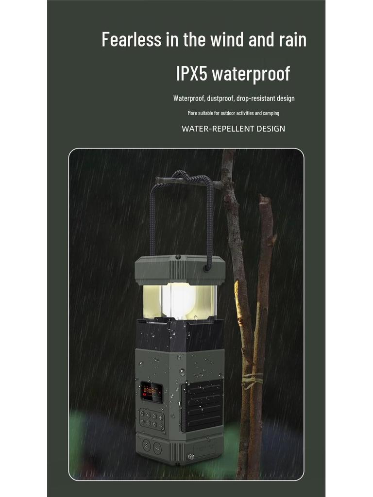 Portable Solar Lantern & Bluetooth Speaker with Hand-Crank Generator for Emergency Preparedness
