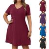 Women's Dress Casual Flowy Dresses V-neck Vocation Boho Beach Sundress