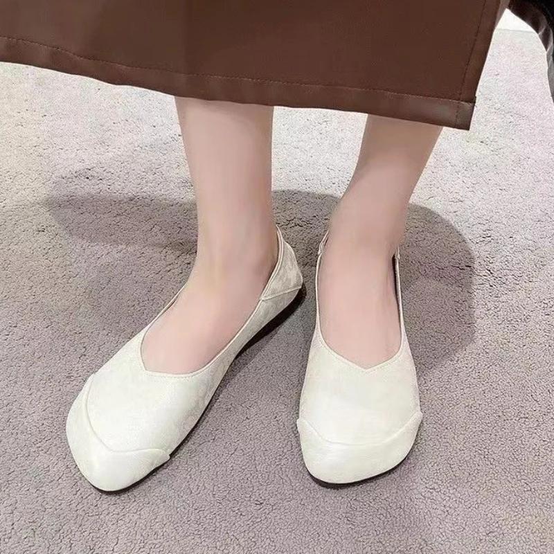 Módní dámské baleríny nazouvací černé kulatá špička nízký podpatek elegantní boty pro ženy zelené 39 korejský styl levný výprodej společenský šik populární