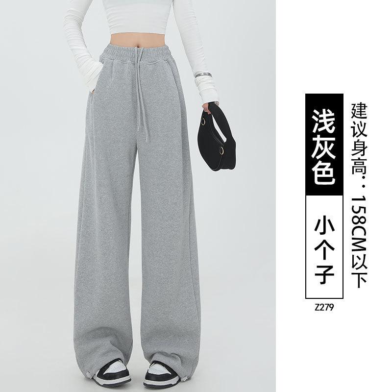 Lamb wool sweatpants women's autumn and winter new black leggings small fleece thickened Harlan sweatpants