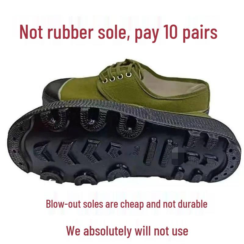 High-Top Green Work Shoes with Thick Vulcanized Rubber Sole for Men and Women