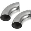 2 peças OD 1,75 polegadas Ângulo de 90 Graus Espessura de 1,5 mm Cotovelo Curvado com Mandril Tubo Curvado de Aço Inoxidável SS304 Tubo Cotovelo de Escape para Sistema de Escape Modificado de Carro