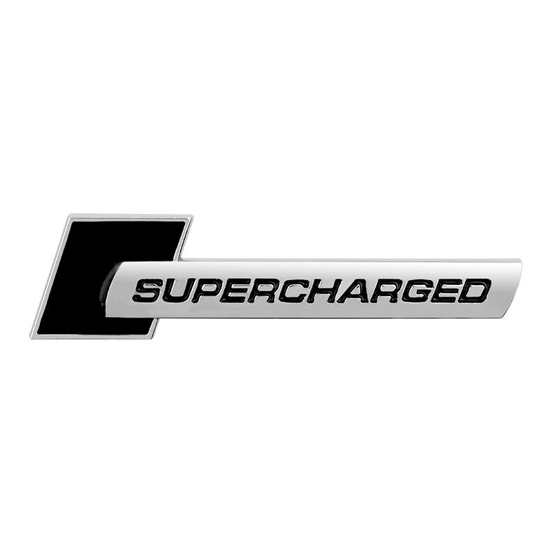 1Pc 3D Metal Letter Metal Supercharged Logo Badge Decal Car Sticker Q7 S Line A6A8D4 B8S6 C5 V6 Supercharged Logo Accessories