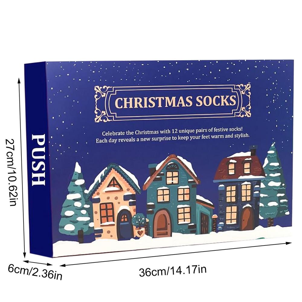 

Calendar Advent Socks 12 Days Christmas Countdown Calendar Festival Warm Socks For Winter Activities Girls Stocking Stuffer M синий