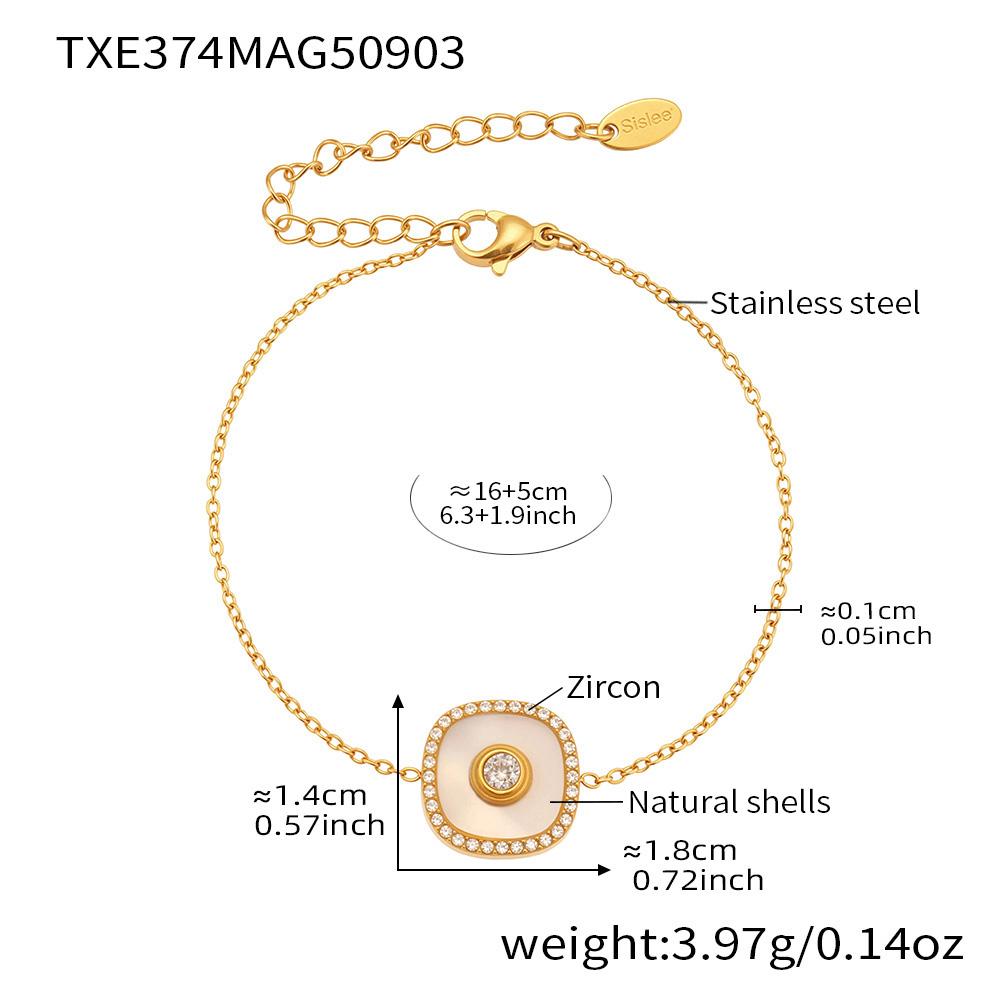 Delikatny Naszyjnik z Wisiorkiem w Kształcie Kwiatka Pasująca Bransoletka ze Stali Nierdzewnej Pozłacana 18k Łańcuszek z Ogniw Naszyjniki Bransoletki Zestaw Dla Kobiet